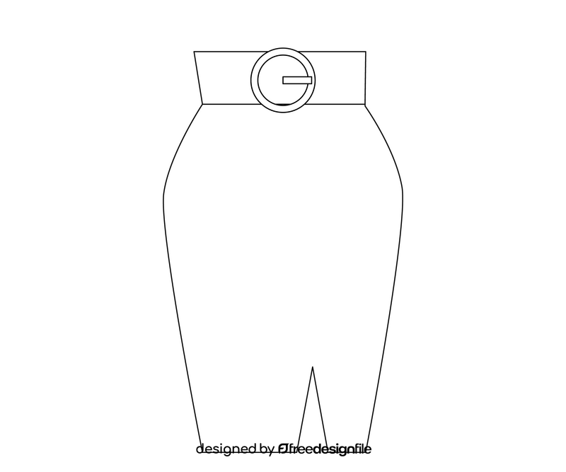 Free skirt black and white clipart