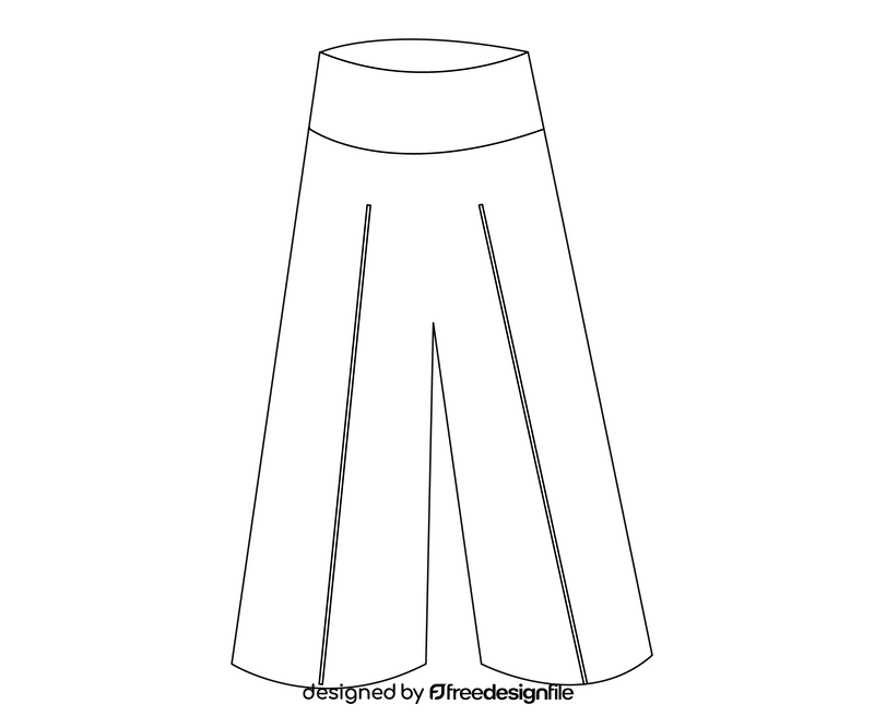 Trousers for girls black and white clipart