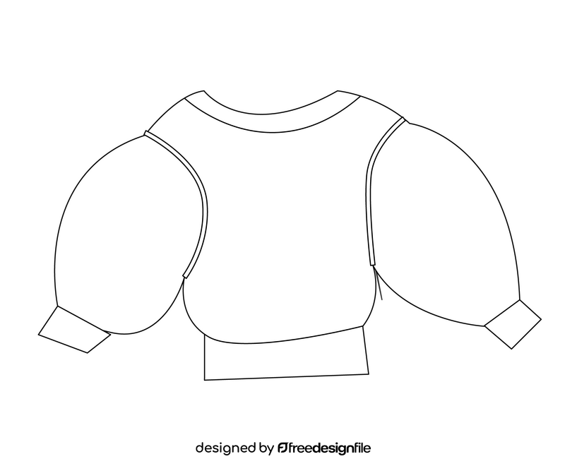 Crop top oversized sweater black and white clipart