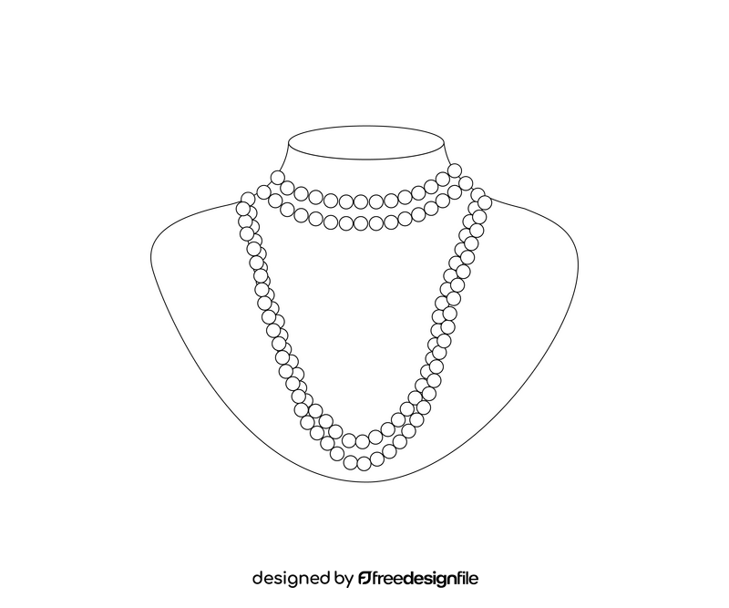 Free beads necklace black and white clipart