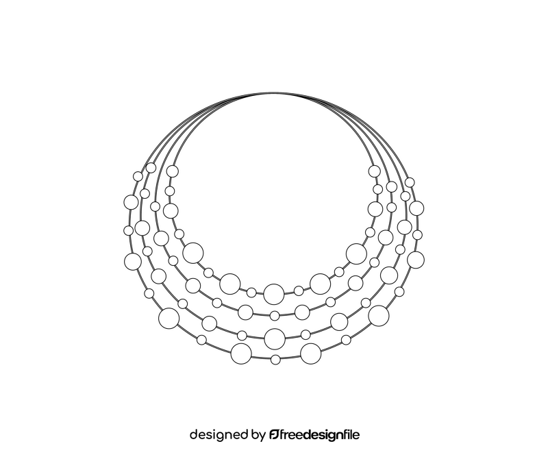 Choker necklace black and white clipart