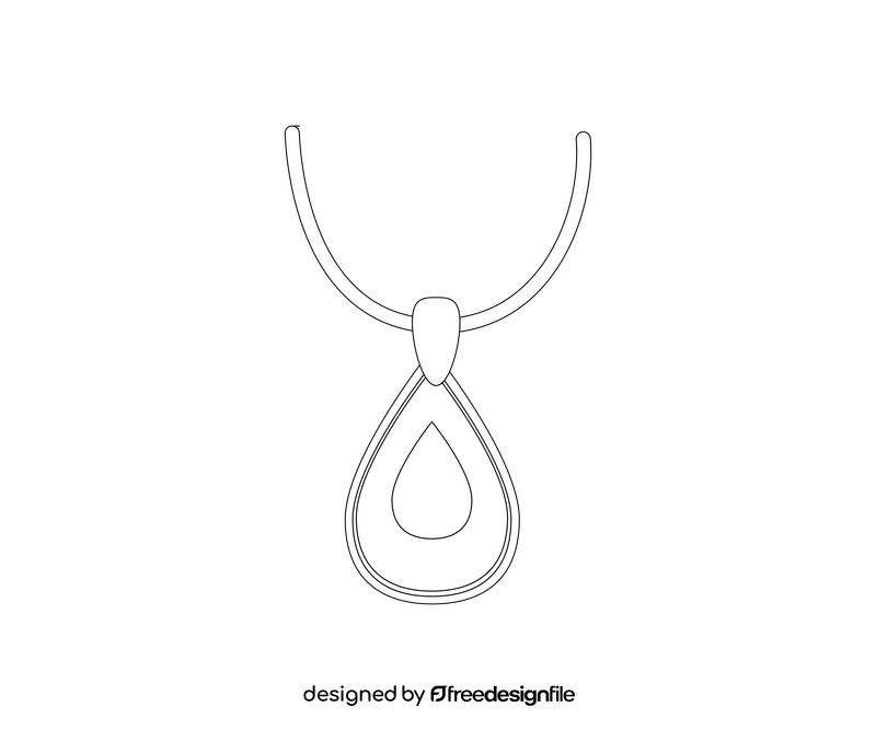 Amethyst necklace black and white clipart