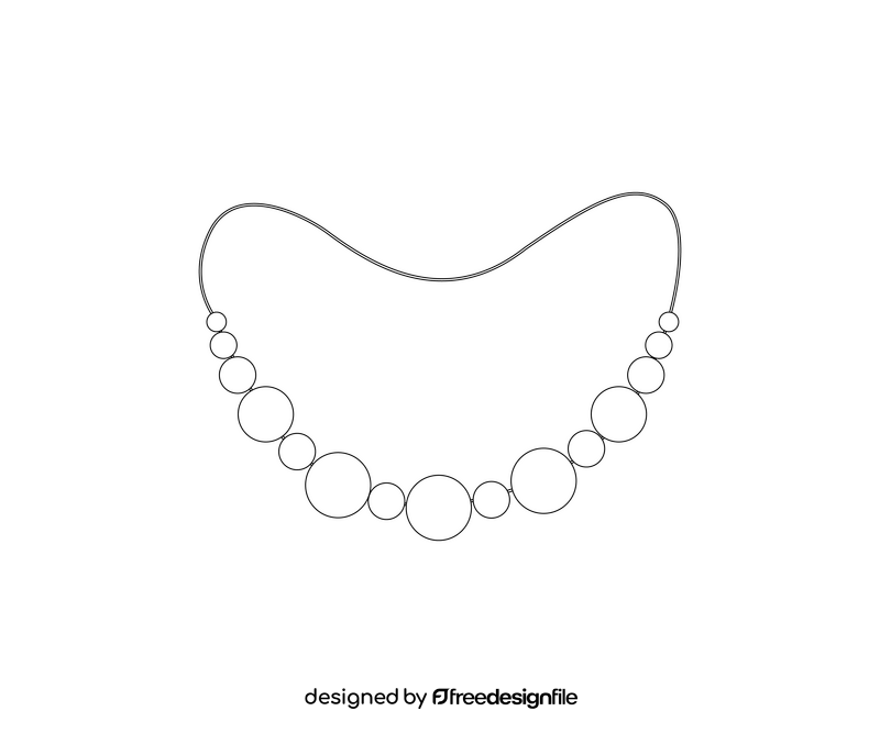 Beads necklace black and white clipart