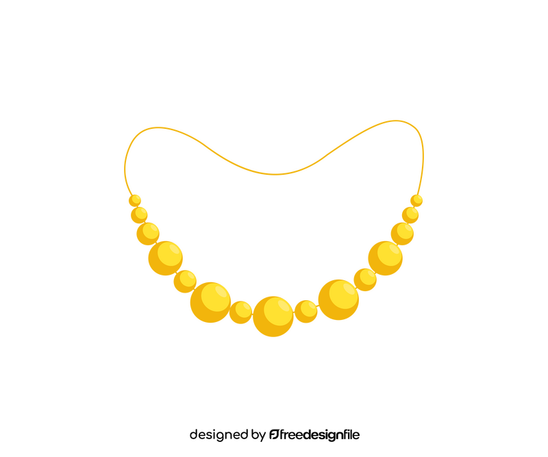 Yellow beads necklace clipart