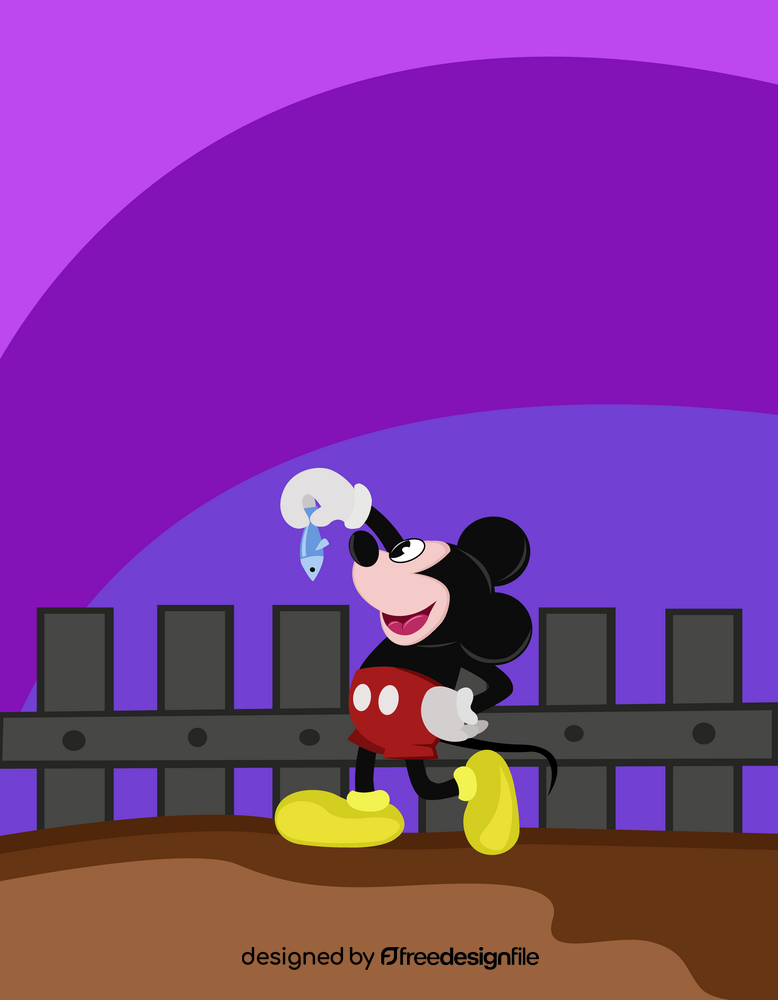 Mickey mouse on the road vector
