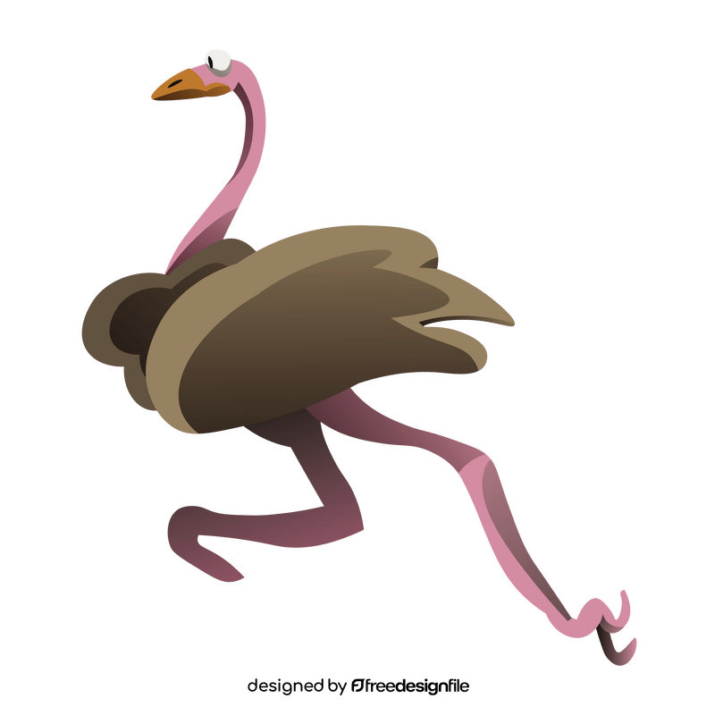 Ostrich running clipart