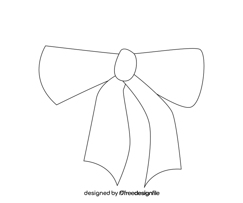 Yellow bow tie illustration black and white clipart