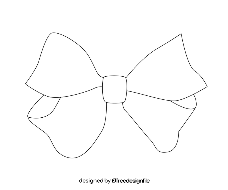 Cartoon purple bow tie black and white clipart