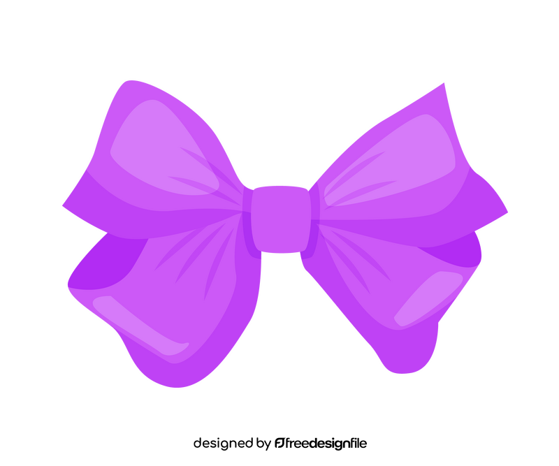 Cartoon purple bow tie clipart