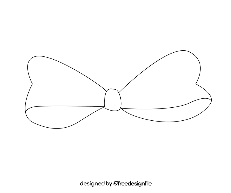 Red bow ribbon black and white clipart