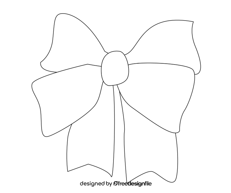 Bow ribbon black and white clipart vector free download