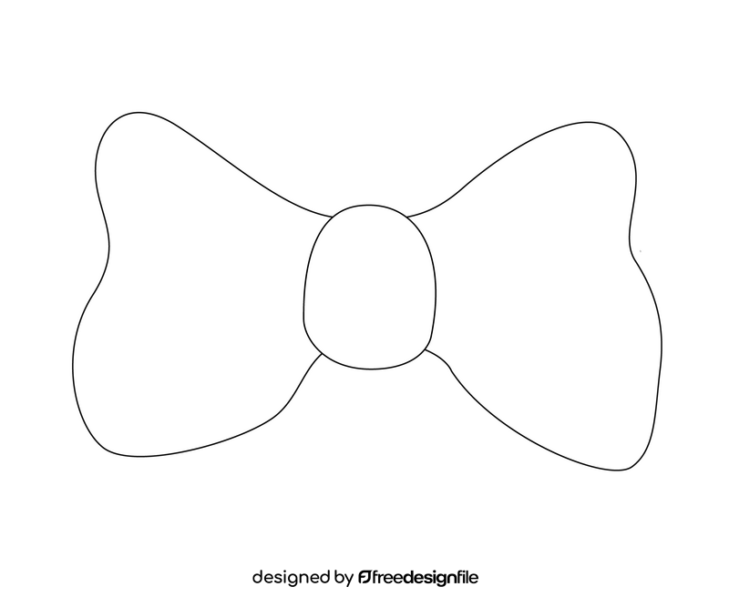 Decorative bow ribbon black and white clipart