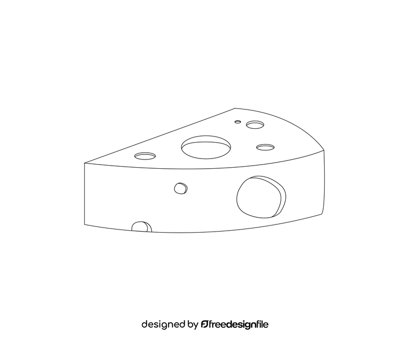 Slab of cheese cartoon black and white clipart