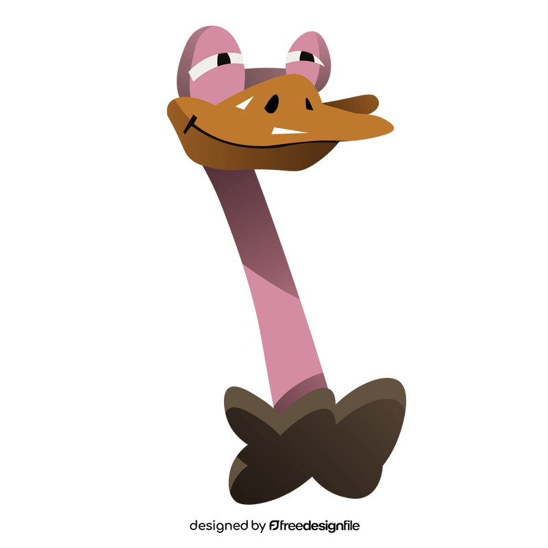 Cute ostrich smile clipart