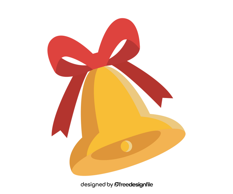 Christmas bell with ribbon bow clipart