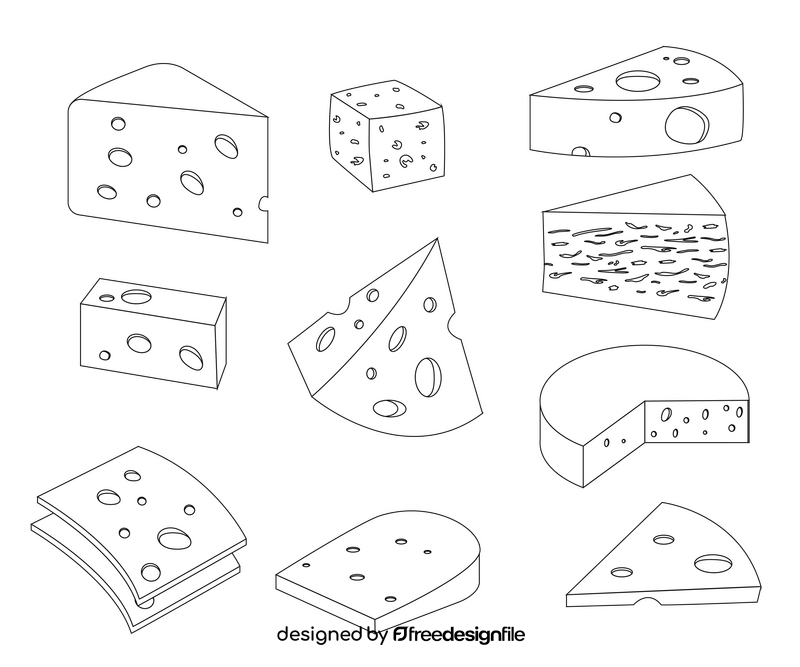 Free cheese black and white vector