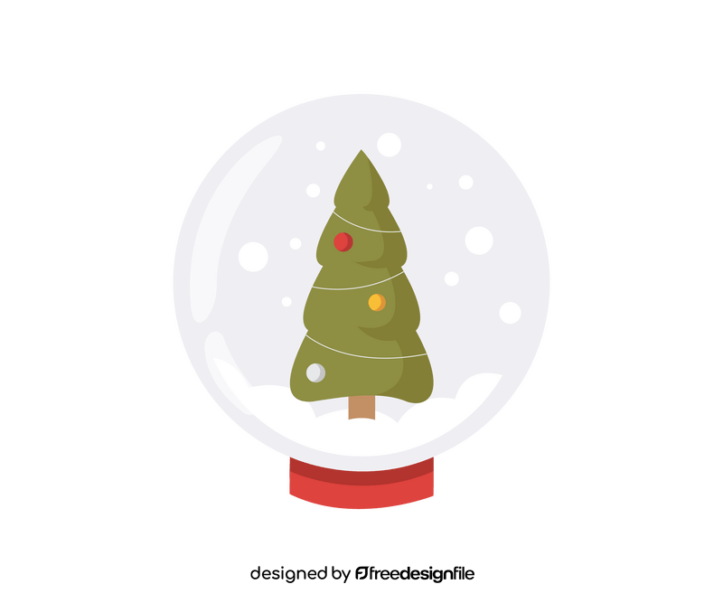 Christmas snow globe drawing clipart