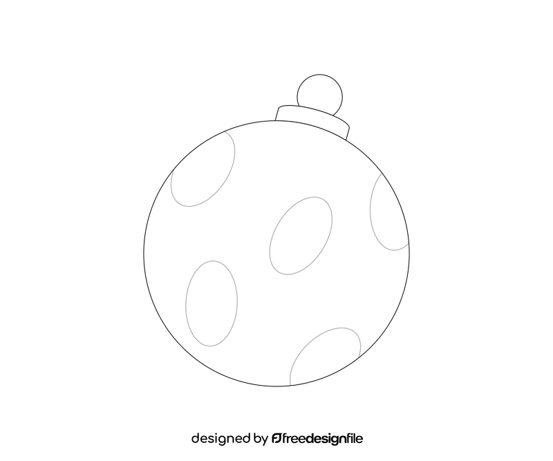 Christmas ball black and white clipart