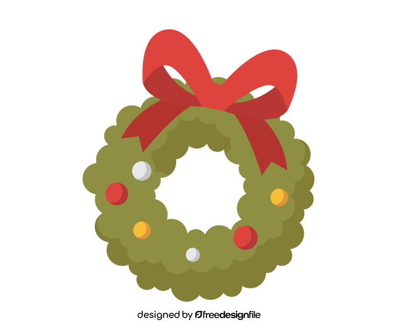 Christmas wreath illustration clipart