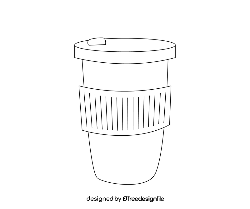 Eco paper cup illustration black and white clipart