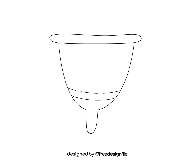 Cartoon menstrual cup black and white clipart