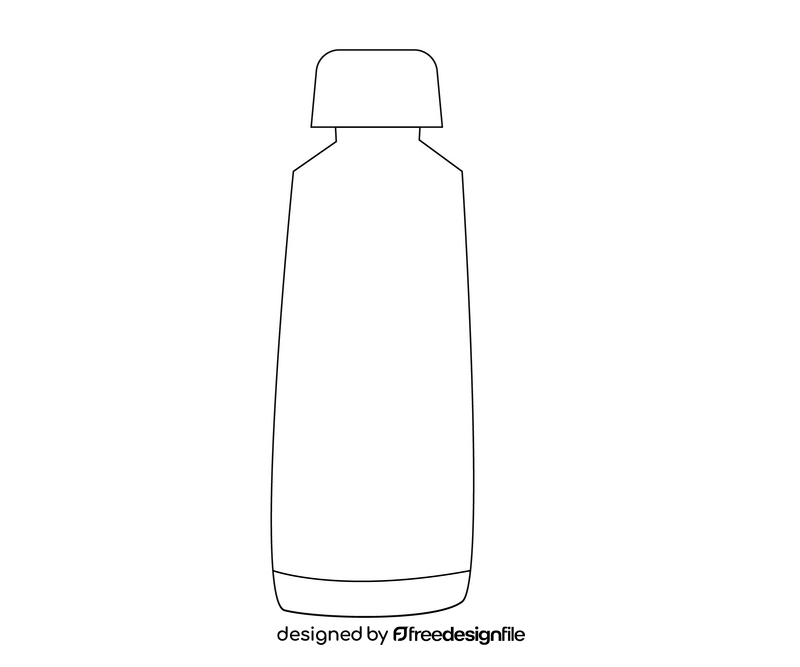 Zero waste refillable bottle black and white clipart