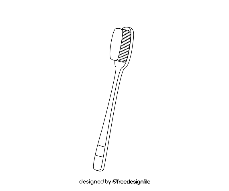 Reusable toothbrush cartoon black and white clipart