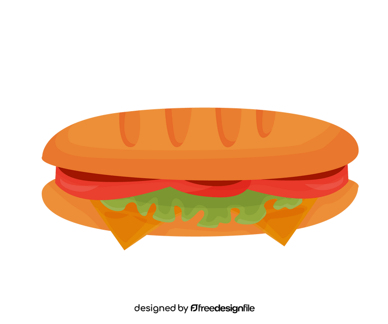 Baguette burger cartoon clipart