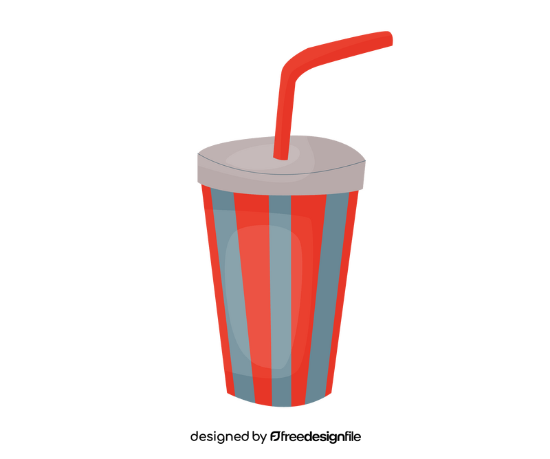Soda drink in paper cup clipart
