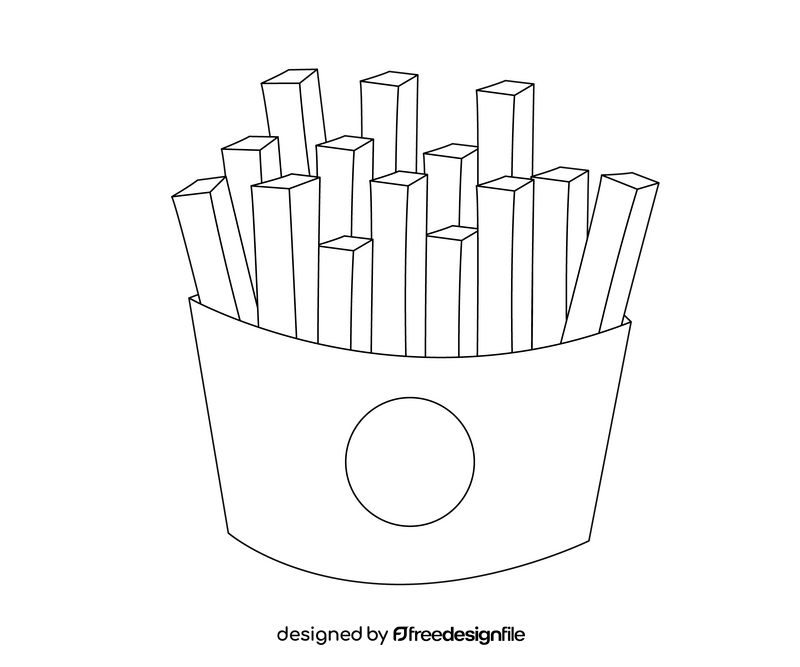 French fries drawing black and white clipart