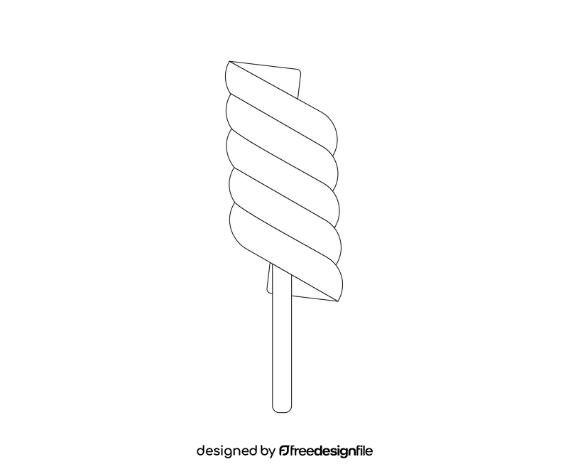 Ice cream illustration black and white clipart