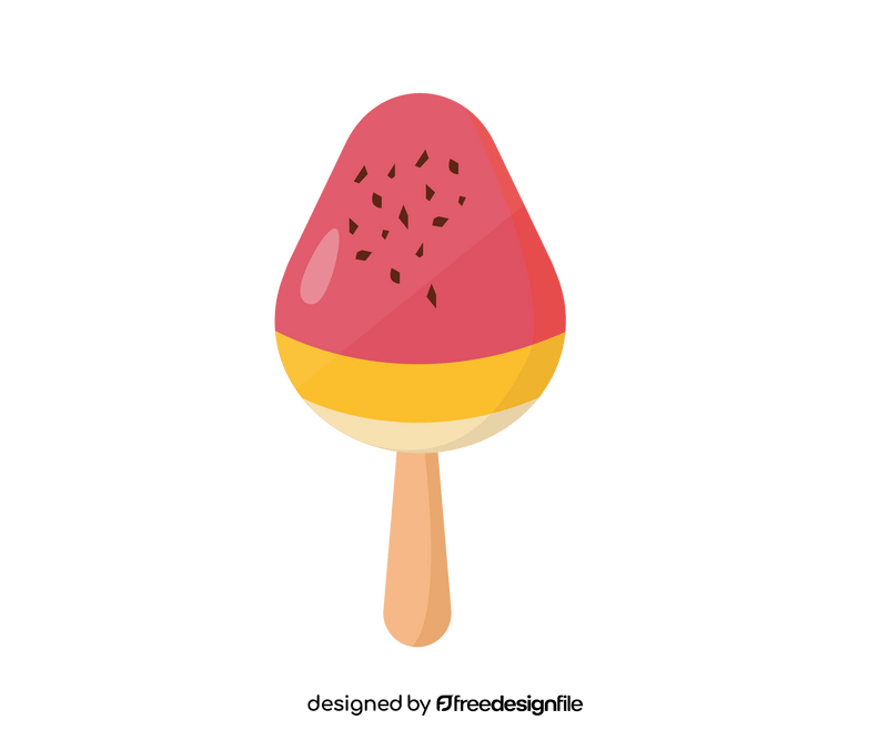Lolly ice cream on a stick drawing clipart