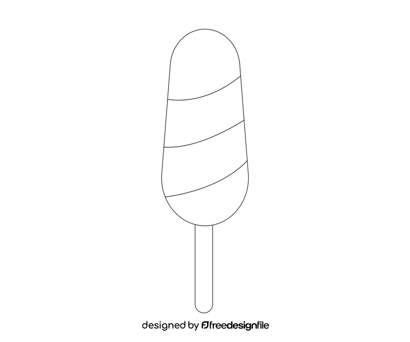 Popsicles ice cream black and white clipart