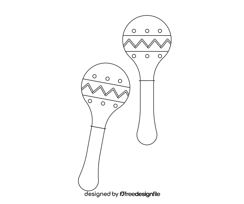 Free maracas black and white clipart