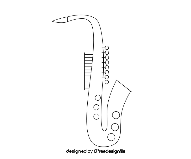 Saxophone illustration black and white clipart