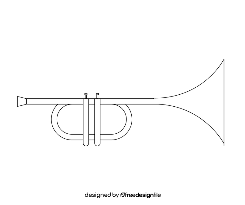 Trumpet black and white clipart