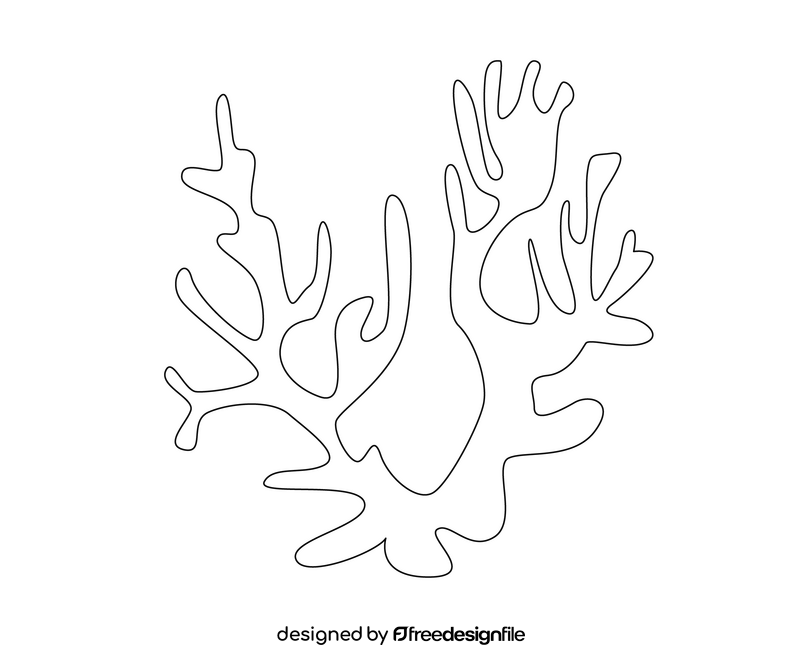 Free coral reefs black and white clipart