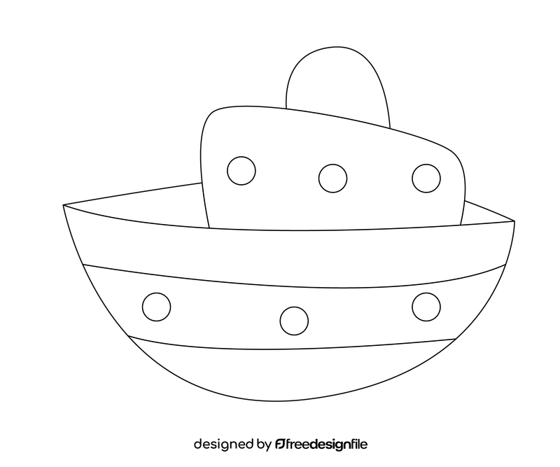 Ship illustration black and white clipart