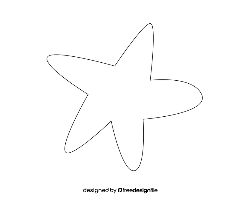 Starfish cartoon black and white clipart