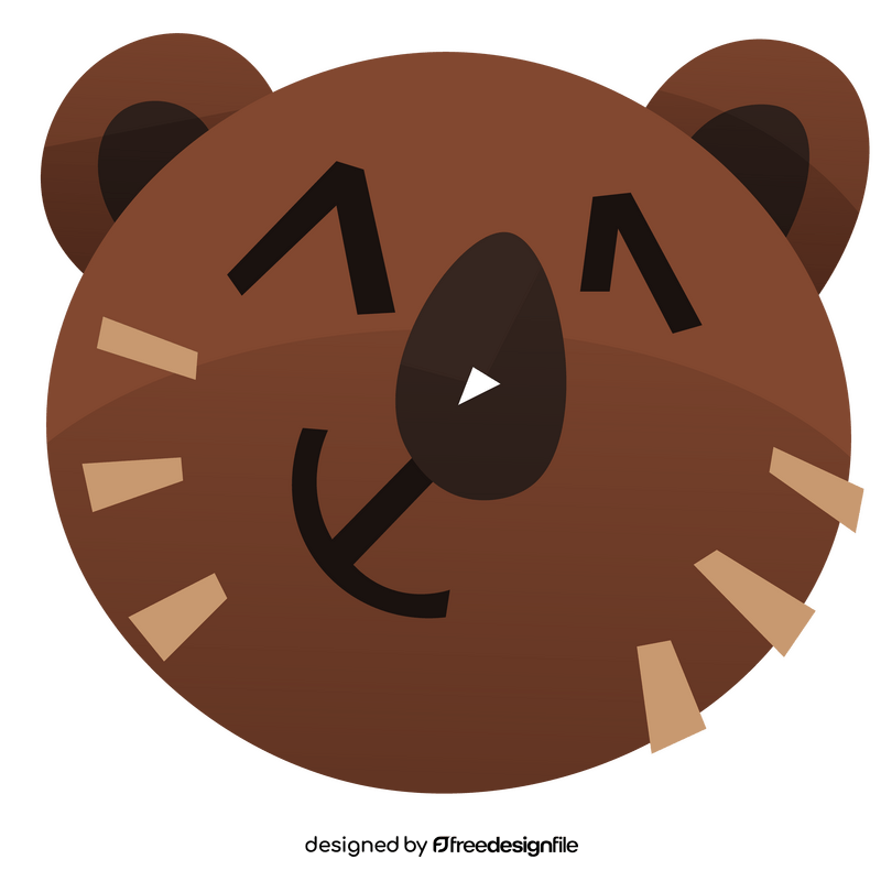 Happy otter face clipart