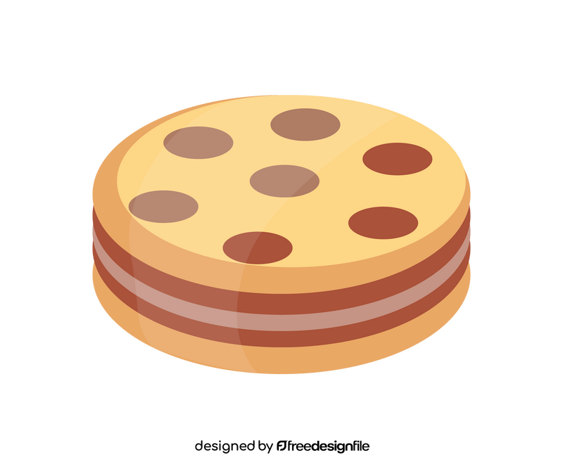 Sugar biscuit with cream filling clipart