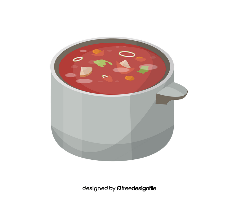 Russian borscht in caldron pot clipart