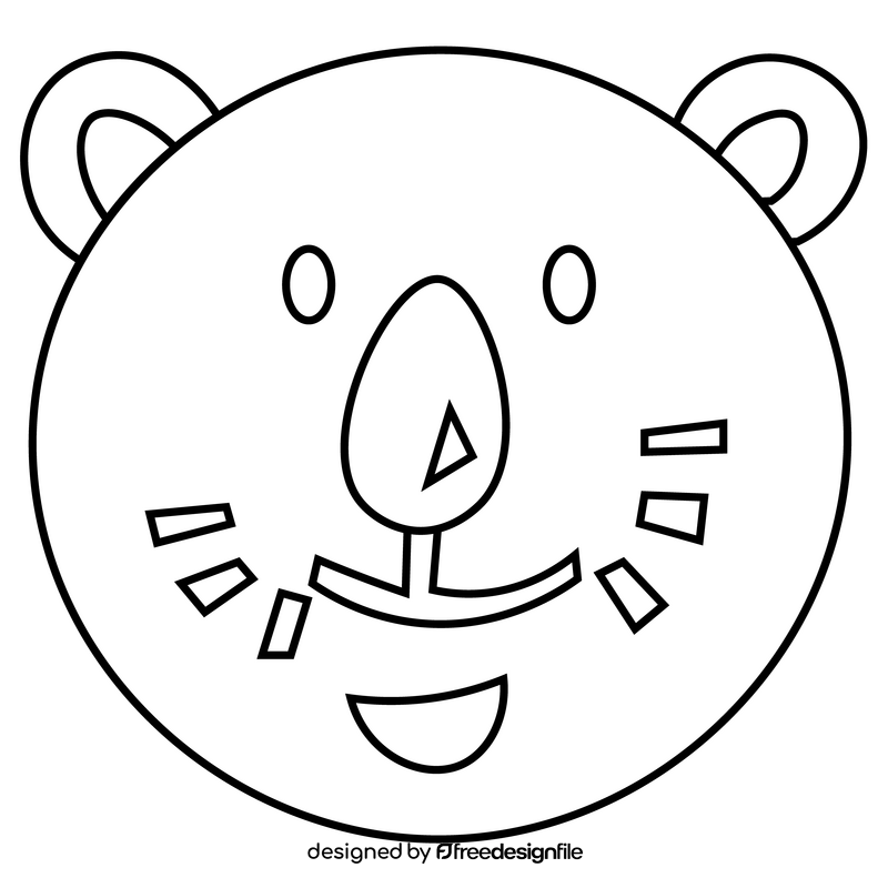 Otter head black and white clipart