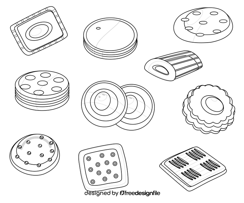 Biscuits black and white vector