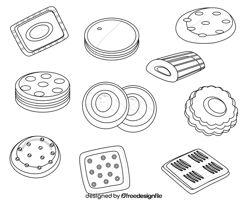 Biscuits Black And White Vector Free Download