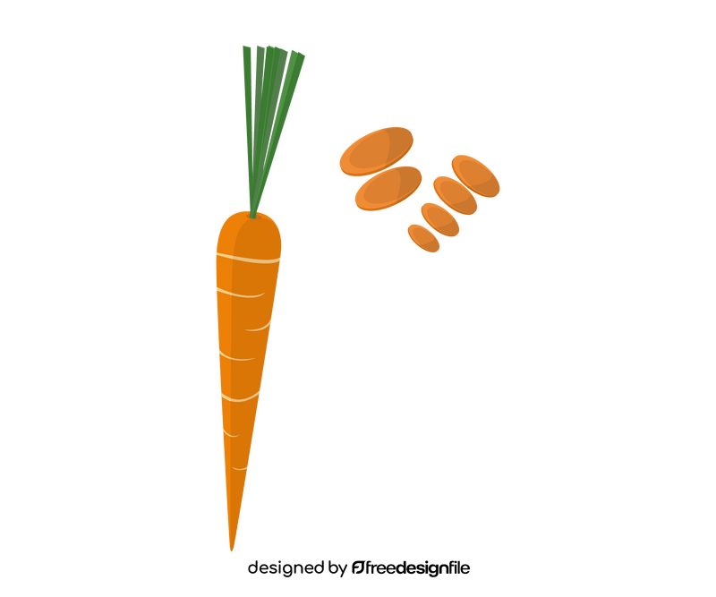 Cartoon carrot, slices of carrot clipart