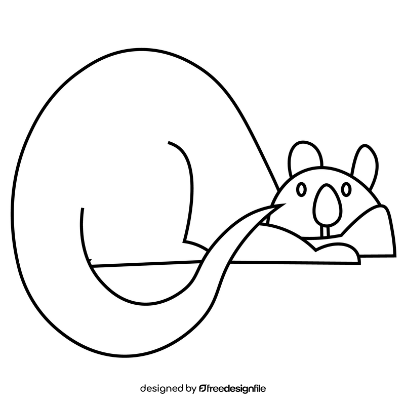 Otter lying black and white clipart