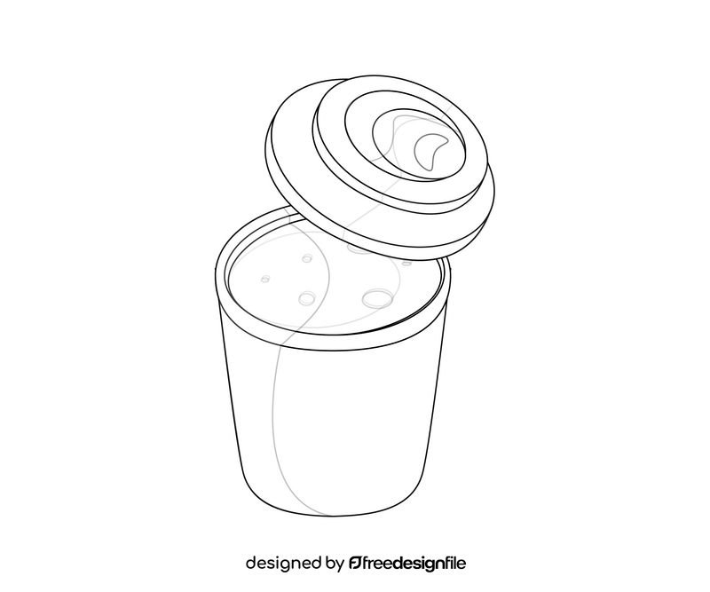 Take away coffee black and white clipart