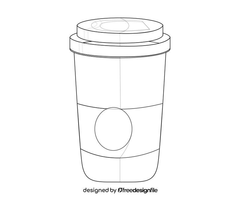 Take away coffee cup black and white clipart