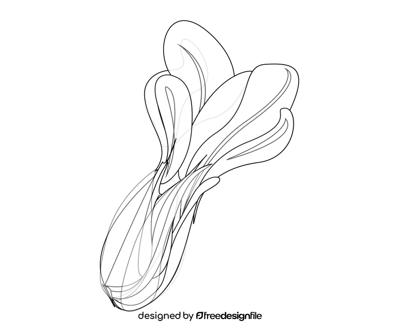 Salad leaves black and white clipart